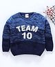 Babyhug Full Sleeves Sweater Team 10 Patch - Blue
