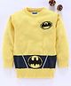 Mom's Love Full Sleeves Sweater Batman Design - Yellow