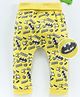 Mom's Love Full Length Lounge Pant Batman Print - Yellow