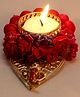 Passion Petals Decorative T-Light With Red Pompom and Ganeshji