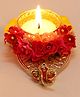 Passion Petals Decorative T-Light With Yellow Pompom and Ganeshji