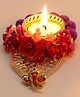 Passion Petals Decorative T-Light With Purple Pompom and Ganeshji