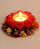 Passion Petals Decorative T-Light With Red Flowers