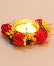 Passion Petals Decorative T-Light With Yellow Pollens And Red Flowers