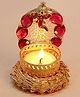 Passion Petals Decorative T-Light With Ganeshji And Red Stones