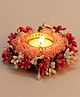 Passion Petals Decorative T-Light With Pink Flowers Pink White Pollens