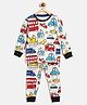 Little Marine Vehicle Print Full Sleeves Night Suit - Multi Colour