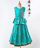 Twisha Flower Patch Detailed Sleeveless Peplum Choli With Lehenga - Blue