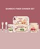 Polka Tots Eco-Friendly 5-Piece Bamboo Fiber Feeding Set For Babies, Toddlers, & Kids Includes Plate, Bowl, Glass, Spoon, Fork  Car Design | Kids Tableware & Crockery Set