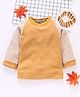 Memory Life Full Sleeves Raglan Tee With Lace Work - Orange