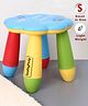 Babyhug Lightweight Small Size Kids Stool Floral Design - Blue Multicolor| Easy to Assemble| Step Stool| Bathroom Stool| Indoor & Outdoor Use