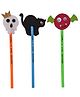 Li'll Pumpkins Halloween Set Of 3 Pencil Topper - Black White & Brown