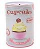 Can Shaped Money Bank Cup Cake Print - Light Grey