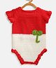 MayRa Knits Solid Half Sleeves Onesie - Red