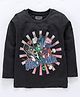 Eteenz Full Sleeves Tee Hero Power Print - Black
