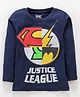 Eteenz Full Sleeves Tee Justice League Print - Navy Blue
