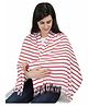 Lulamom Multi Purpose Breast Feeding Nursing Shawl With Multi Stripes - Red White