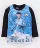 Game Begins Full Sleeves Tee John Stones Football Player Print - Blue Black