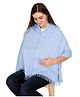 Lulamom Multi Purpose Breast Feeding Nursing Shawl With Mini Stripes - Sky Blue