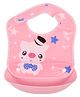 Yellow Bee Pig Easy Clean Bib with Crumb Collector - Pink