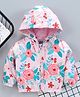 Yiyi Garden Full Sleeves Sweat Jacket Rose Print - Light Pink