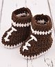 Love Crochet Art Dual Shaded Crochet Booties - Brown