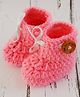 Love Crochet Art Ribbon Detailed Booties - Baby Pink