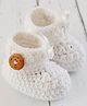 Love Crochet Ribbon Detailed Crochet Booties - White