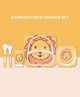 Polka Tots Eco-Friendly 5-Piece Bamboo Fiber Feeding Set For Babies, Toddlers, & Kids Includes Plate, Bowl, Glass, Spoon, Fork  Lion Design | Kids Tableware & Crockery Set