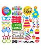 Syga Photo Booth Party Theme Props Set 30 Pieces - Multicolor