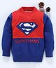 Mom's Love Full Sleeves Pullover Sweater Superman Design - Red Blue