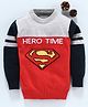 Mom's Love Full Sleeves Pullover Sweater Superman Design - Red