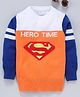 Mom's Love Full Sleeves Pullover Sweater Superman Design - Orange
