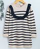 LC Waikiki Full Sleeves Striped Ruffle Detailed Dress - Beige