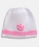 MayRa Knits Flower Design Cap - Light Pink
