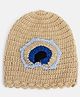 MayRa Knits Blue Eye Design Cap - Brown