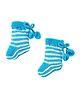 MayRa Knits Striped Booties - Blue