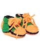 MayRa Knits Colour Block Booties - Orange