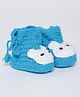 MayRa Knits Animal Patch Booties - Blue