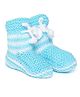 MayRa Knits Striped Booties - Light Blue