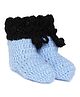 MayRa Knits Colour Block Booties - Blue