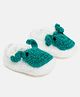 MayRa Knits Animal Patch Booties - White