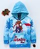 Eteenz Full Sleeves Hooded Sweatshirt Winter Time Print - Blue