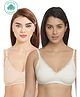Inner Sense Laced Organic Antimicrobial Nursing Bra Pack of 2 - Beige & White