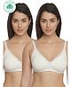 Inner Sense Laced Organic Antimicrobial Nursing Bra Pack of 2 - White