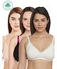 Inner Sense Laced Organic Antimicrobial Nursing Bra Pack of 3 - Black Beige & White