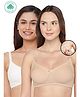 Inner Sense Solid Organic Antimicrobial Feeding Bra Pack of 2 - White & Beige