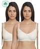 Inner Sense Solid Organic Antimicrobial Feeding Bra Pack of 2 - White