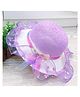 Syga Straw Hat With Frill & Bow - Purple