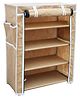 Fabura Multipurpose Rack With 4 Compartments And Cover - Beige